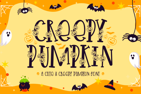 Creepy Pumpkin font for classic October Halloween graphics