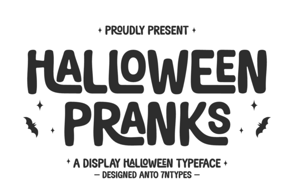 Halloween Pranks font for playful mischievous Halloween party designs