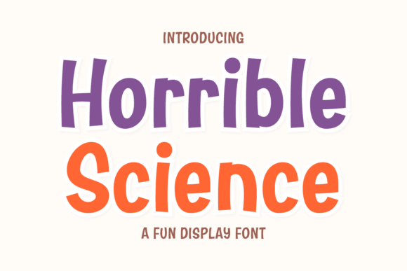 Horrible Science experimental horror font for laboratory Halloween designs