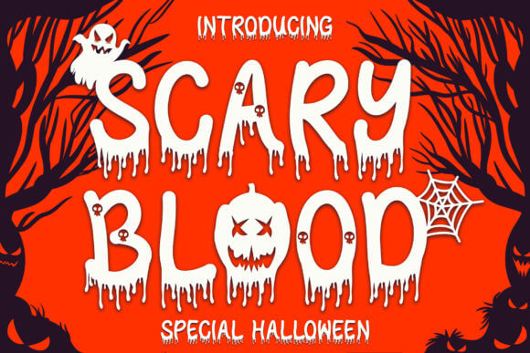 Scary Blood dripping horror font for Halloween designs