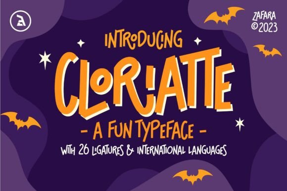 Cloriatte elegant dark script font for witchy Halloween branding