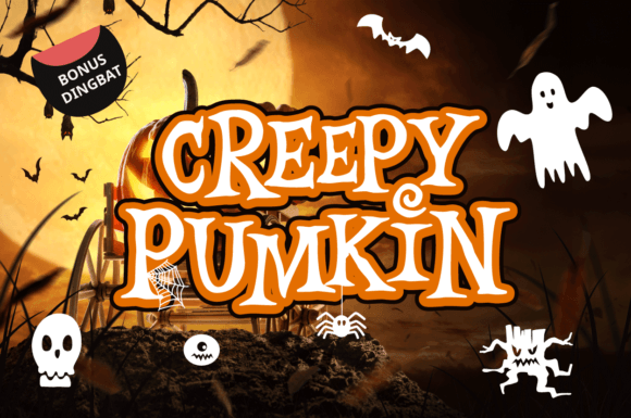 Creepy Pumpkin jack-o-lantern Halloween font
