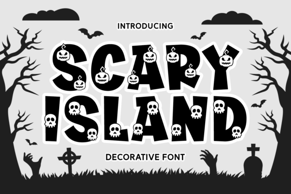 Scary Island font for adventure horror titles and Halloween designs
