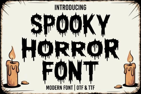 Spooky Horror cinematic haunted typeface for Halloween projects