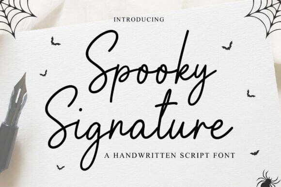 Spooky Signature elegant script font for Halloween invitations