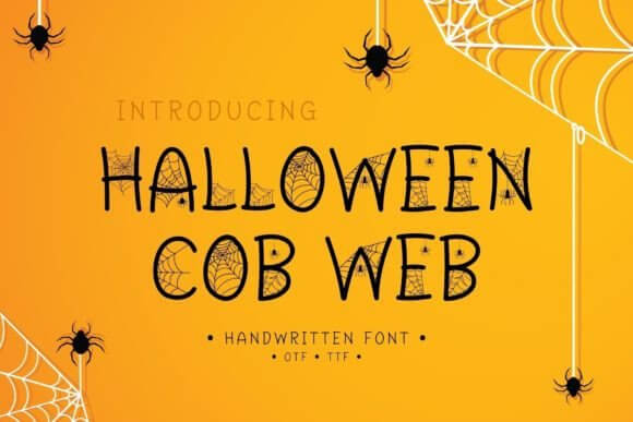 Halloween Cob Web tangled decorative font for spooky crafts