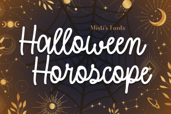 Halloween Horoscope mystical zodiac font