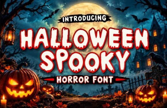 Halloween Spooky font for classic October graphics