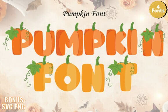 Pumpkin Halloween font for rustic fall designs