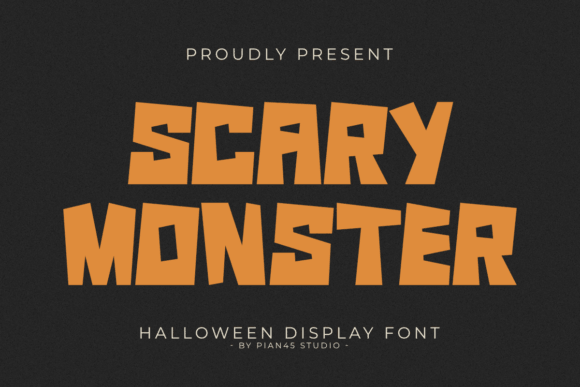 Scary Monster font with bold monster horror lettering