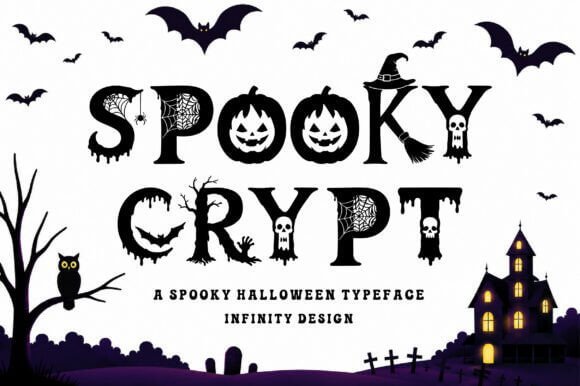 Spooky Crypt gothic font for haunted Halloween typography