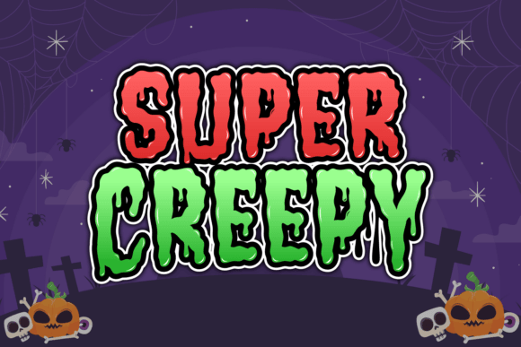 Super Creepy distorted horror display font for dark designs