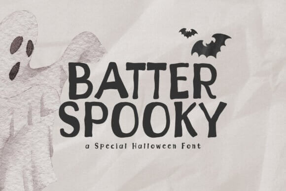 Batter Spooky distressed horror font