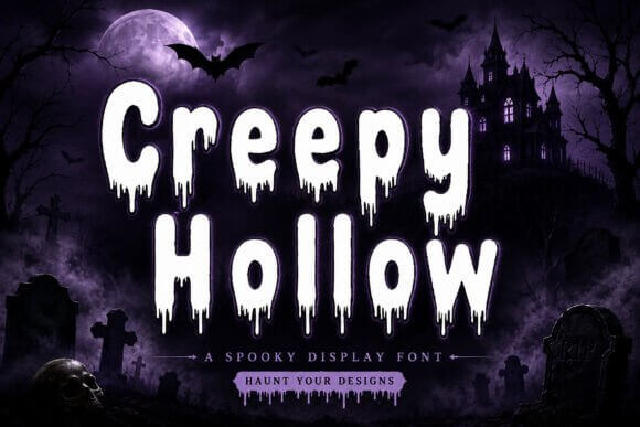 Creepy Hollow dark Halloween font for storytelling designs