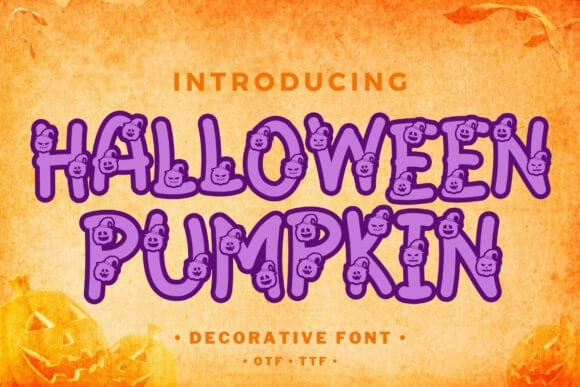 Halloween Pumpkin cute seasonal display font for autumn crafts