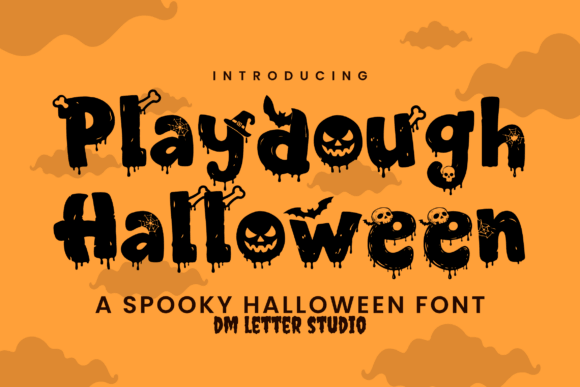 Playdough Halloween font for handmade craft projects