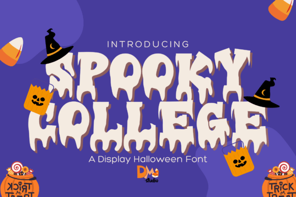 Spooky College font for edgy Halloween student designs