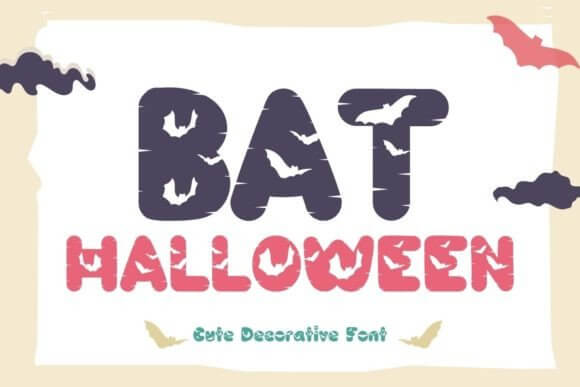Bat Halloween classic bat-themed font
