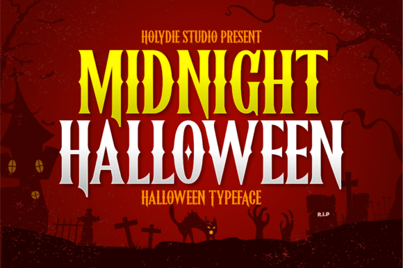 Midnight Halloween font for dark spooky poster headlines