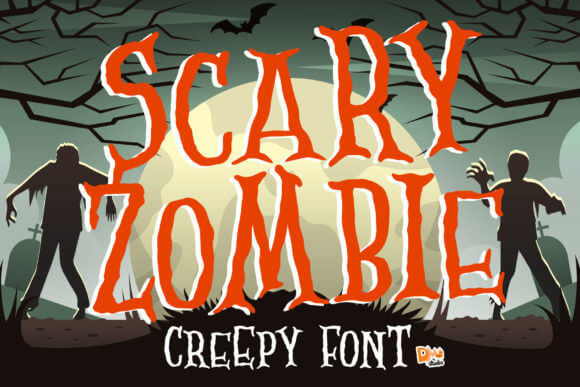 Scary zombie Halloween font for undead lettering