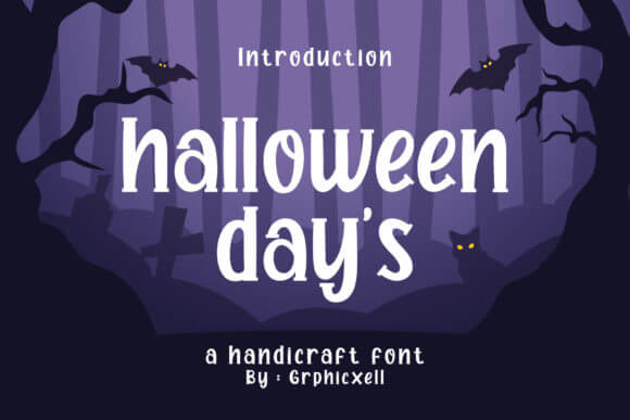 Halloween Days seasonal font for crafts and invitations