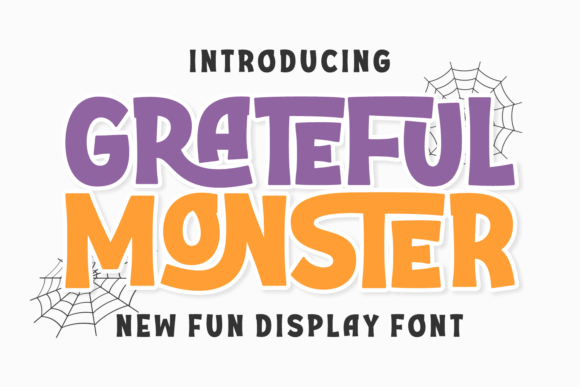 Grateful Monster quirky Halloween typeface with expressive monster lettering