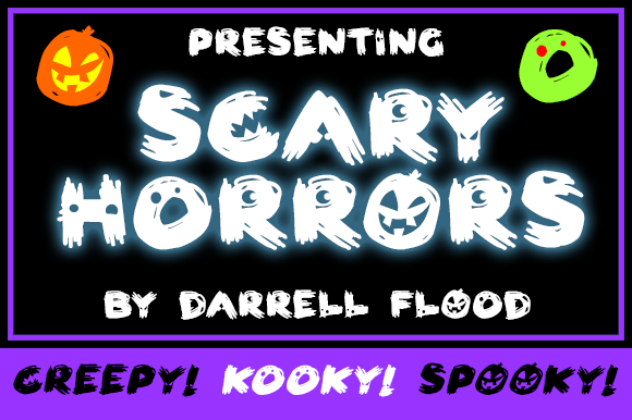 Scary Horrors distressed font for dark Halloween graphics