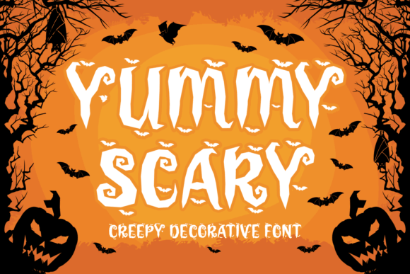 Yummy Scary font for cute Halloween lettering and crafts