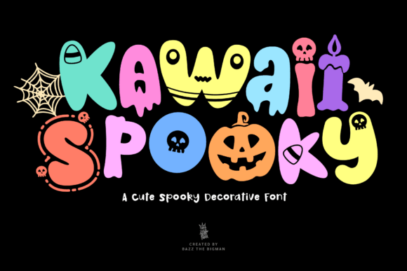 Kawaii Spooky cute Halloween font for ghost and pumpkin designs
