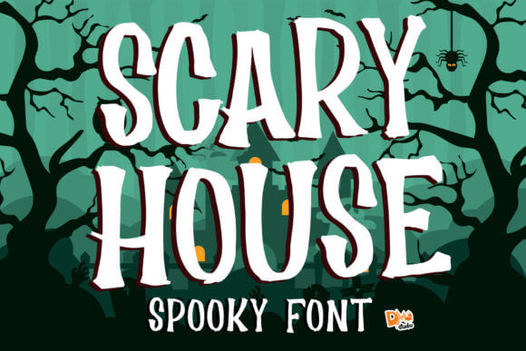 Scary House Halloween font for haunted home designs