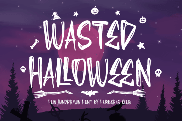 Wasted Halloween rough grunge horror font