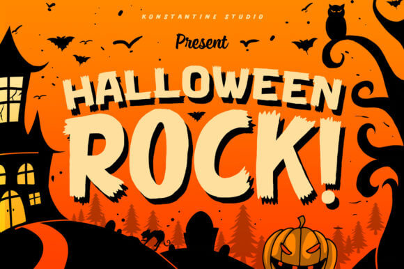 Halloween Rock bold retro monster lettering font