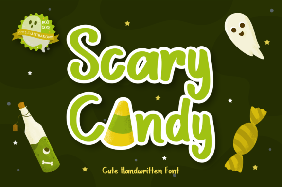 Scary Candy font for sweet spooky packaging and Halloween labels