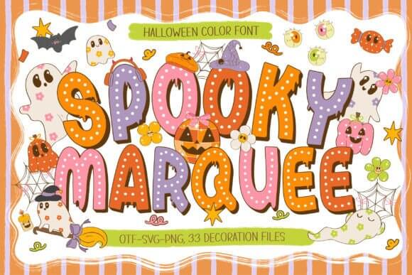 Spooky Marquee Halloween font with retro display style