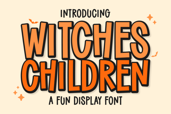 Witches Children magical Halloween font for storybook and witch designs