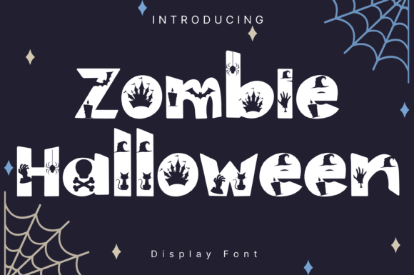Zombie Halloween decayed zombie lettering font