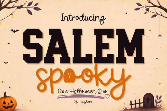 Salem Spooky font for vintage witchy Halloween branding