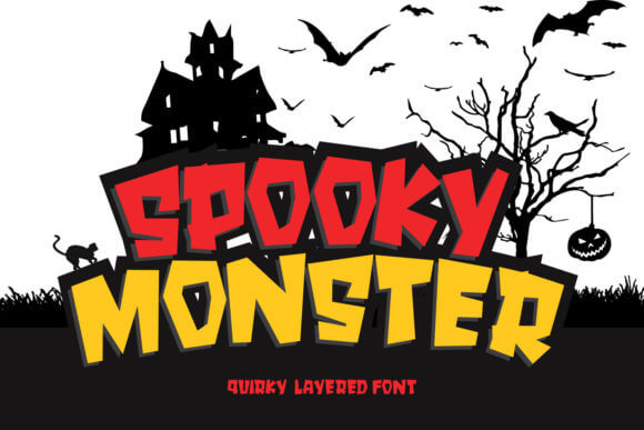 Spooky Monster font for monster-themed Halloween artwork