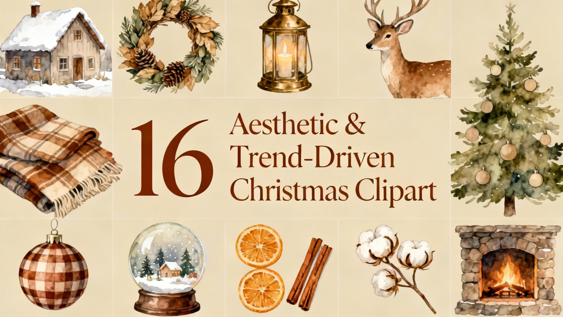 16 Aesthetic & Trend-Driven Christmas Clipart to Elevate Design